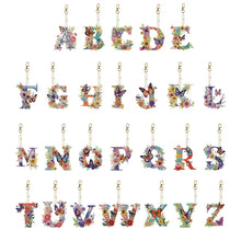 Load image into Gallery viewer, 26 Alphabet Flowers-Double Sided Keychain