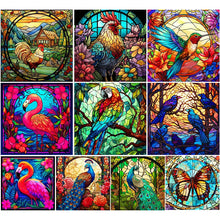 Load image into Gallery viewer, Stained Glass Animal-Full Round Diamond Painting-30x30cm