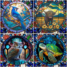 Load image into Gallery viewer, Stained Glass Animal-Full Round Diamond Painting-30x30cm