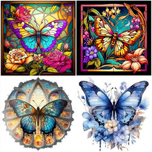 Load image into Gallery viewer, Butterfly-Full Round Diamond Painting-30x30cm