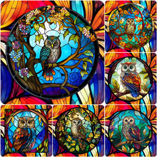 Load image into Gallery viewer, Stained Glass Owl-Full Round Diamond Painting-30x30cm