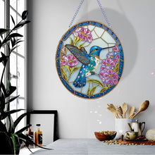Load image into Gallery viewer, Stained Glass Hummingbird-Single Side Drill-Diamond Pendant