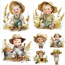 Load image into Gallery viewer, Cowboy Kid-Full Round Diamond Painting-30x30cm