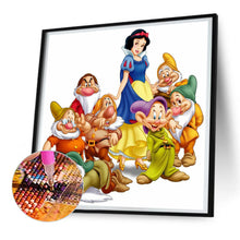 Load image into Gallery viewer, Snow White and the Dwarfs-Full Round Diamond Painting-30x30cm