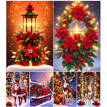Load image into Gallery viewer, Christmas Deer-Full Round Diamond Painting-40x60cm-Large Size