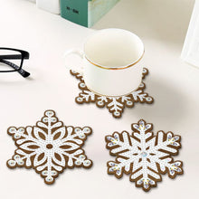 Load image into Gallery viewer, 8pcs/set +1 storage rack-Snowflake-Wooden Diamond Coaster