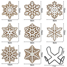 Load image into Gallery viewer, 8pcs/set +1 storage rack-Snowflake-Wooden Diamond Coaster