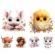 Load image into Gallery viewer, Flower Animals-Full Round Diamond Painting-30x30cm