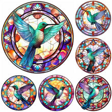 Load image into Gallery viewer, Stained Glass Hummingbird-Full Round Diamond Painting-30x30cm
