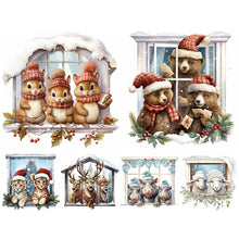 Load image into Gallery viewer, Christmas Animals-Full Round Diamond Painting-30x30cm