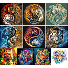 Load image into Gallery viewer, Tai Chi Tiger-Full Round Diamond Painting-40x40cm