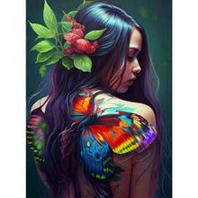 Load image into Gallery viewer, Personality Flower Girl Bird Back-Full Drill Diamond Painting