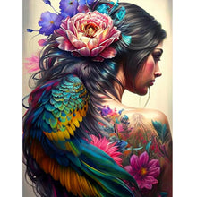 Load image into Gallery viewer, Personality Flower Girl Bird Back-Full Drill Diamond Painting