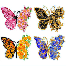 Load image into Gallery viewer, 4pcs Butterfly Diamond Painting Free Stickers
