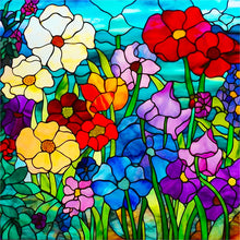 Load image into Gallery viewer, Stained Glass Flower-Full Round Diamond Painting-40x40cm