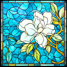 Load image into Gallery viewer, Stained Glass Flower-Full Round Diamond Painting-40x40cm