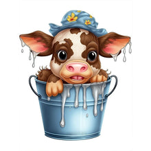 Load image into Gallery viewer, Bucket Cow-Full Round Diamond Painting-30x40cm