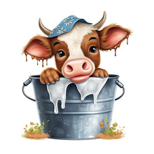 Load image into Gallery viewer, Bucket Cow-Full Round Diamond Painting-30x40cm