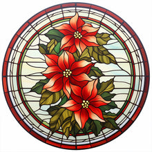 Load image into Gallery viewer, Christmas Red Flowers-Full Round Diamond Painting-30x30cm