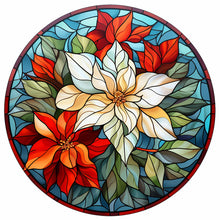 Load image into Gallery viewer, Christmas Red Flowers-Full Round Diamond Painting-30x30cm