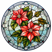 Load image into Gallery viewer, Christmas Red Flowers-Full Round Diamond Painting-30x30cm