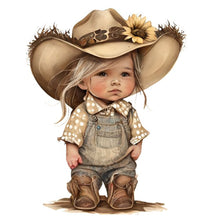 Load image into Gallery viewer, Cowboy Kid-Full Round Diamond Painting-30x30cm