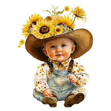Load image into Gallery viewer, Cowboy Kid-Full Round Diamond Painting-30x40cm