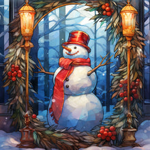 Load image into Gallery viewer, Stained Glass Christmas-Full Round Diamond Painting-30x30cm