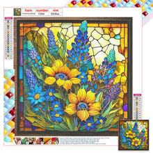 Load image into Gallery viewer, Stained Glass Flower-Full Square Diamond Painting-35x35cm