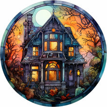Load image into Gallery viewer, Stained Glass Halloween-Full Round Diamond Painting-30x30cm