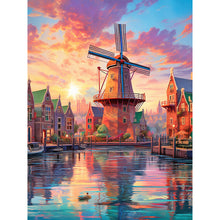 Load image into Gallery viewer, Lighthouse And Windmill-Full Round Diamond Painting-30x40cm