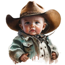 Load image into Gallery viewer, Cowboy Kid-Full Round Diamond Painting-30x30cm