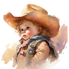 Load image into Gallery viewer, Cowboy Kid-Full Round Diamond Painting-30x30cm