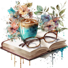 Load image into Gallery viewer, Books And Coffee-Full Round Diamond Painting-40x40cm