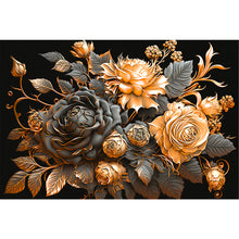 Load image into Gallery viewer, Metal Rose-Full Round Diamond Painting-60x40cm-Large Size