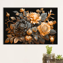 Load image into Gallery viewer, Metal Rose-Full Round Diamond Painting-60x40cm-Large Size