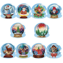Load image into Gallery viewer, 10Pcs/Set Christmas Crystal Ball-Diamond Greeting Cards