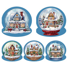 Load image into Gallery viewer, 5Pcs/Set Christmas House-Diamond Greeting Cards
