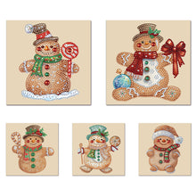 Load image into Gallery viewer, 5Pcs/Set Christmas Gingerbread Man-Diamond Greeting Cards