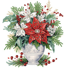 Load image into Gallery viewer, Christmas Red Flowers-Partial Special Diamond Painting-30x30cm