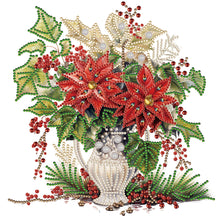 Load image into Gallery viewer, Christmas Red Flowers-Partial Special Diamond Painting-30x30cm