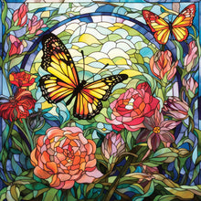 Load image into Gallery viewer, Butterfly-Full Round Diamond Painting-30x30cm