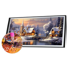 Load image into Gallery viewer, Snow Scene-Full Round Diamond Painting-75x40cm-Large Size