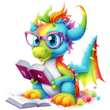 Load image into Gallery viewer, Colorful Little Dinosaur-Full Round Diamond Painting-30x30cm