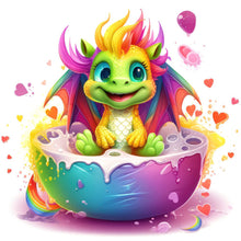 Load image into Gallery viewer, Colorful Little Dinosaur-Full Round Diamond Painting-30x30cm