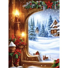 Load image into Gallery viewer, Snowy Scenery-Full Round Diamond Painting-30x40cm
