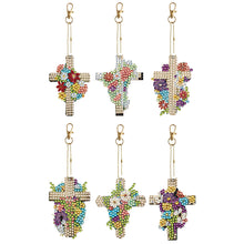 Load image into Gallery viewer, 6Pcs/Set Flower/Animal-Double Side Drill-Diamond Keychain