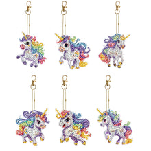 Load image into Gallery viewer, 6Pcs/Set Flower/Animal-Double Side Drill-Diamond Keychain