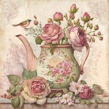 Load image into Gallery viewer, Pink Flower Teapot-Full Round Diamond Painting-40x40cm