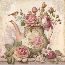 Load image into Gallery viewer, Pink Flower Teapot-Full Round Diamond Painting-40x40cm